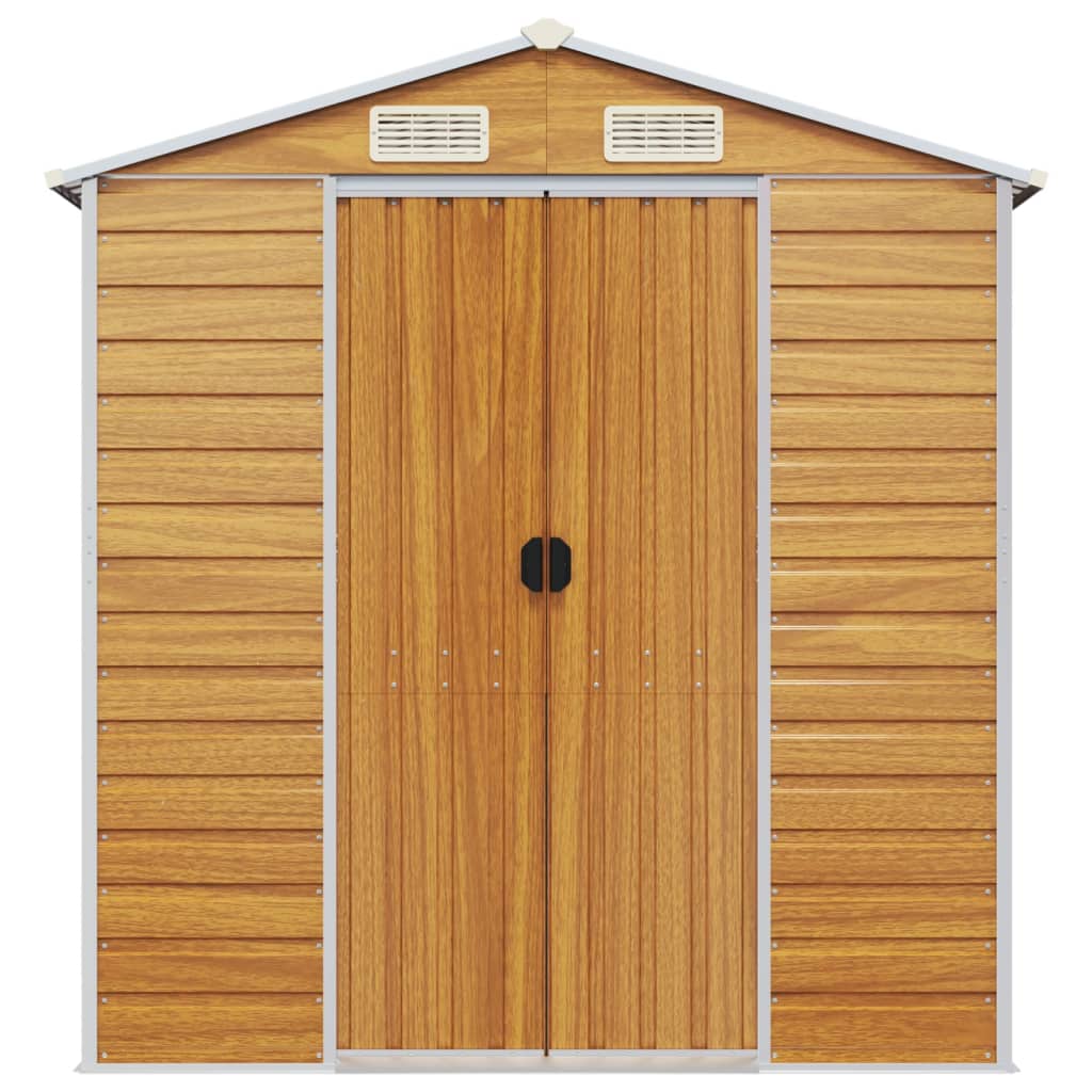 Gartenhaus Hellbraun 191 x 215 x 198 cm Verzinkter Stahl