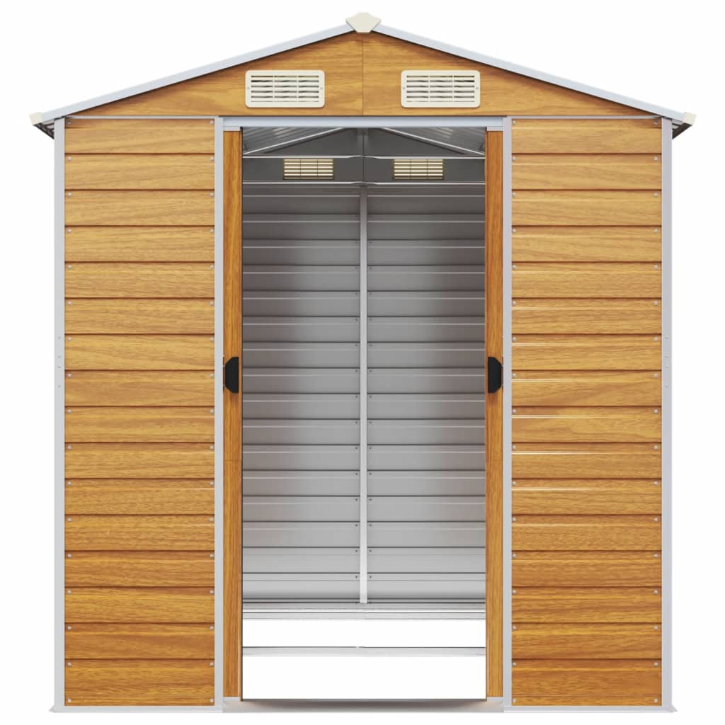 Gartenhaus Hellbraun 191 x 215 x 198 cm Verzinkter Stahl