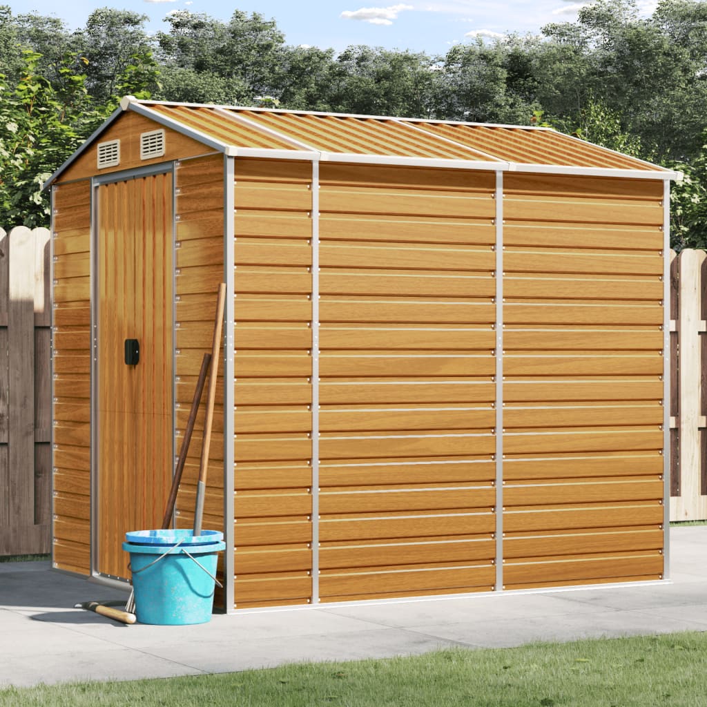Gartenhaus Hellbraun 191 x 215 x 198 cm Verzinkter Stahl