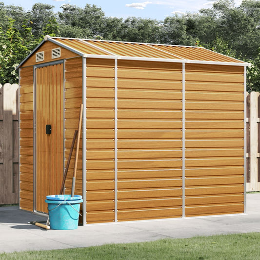 Gartenhaus Hellbraun 191 x 215 x 198 cm Verzinkter Stahl