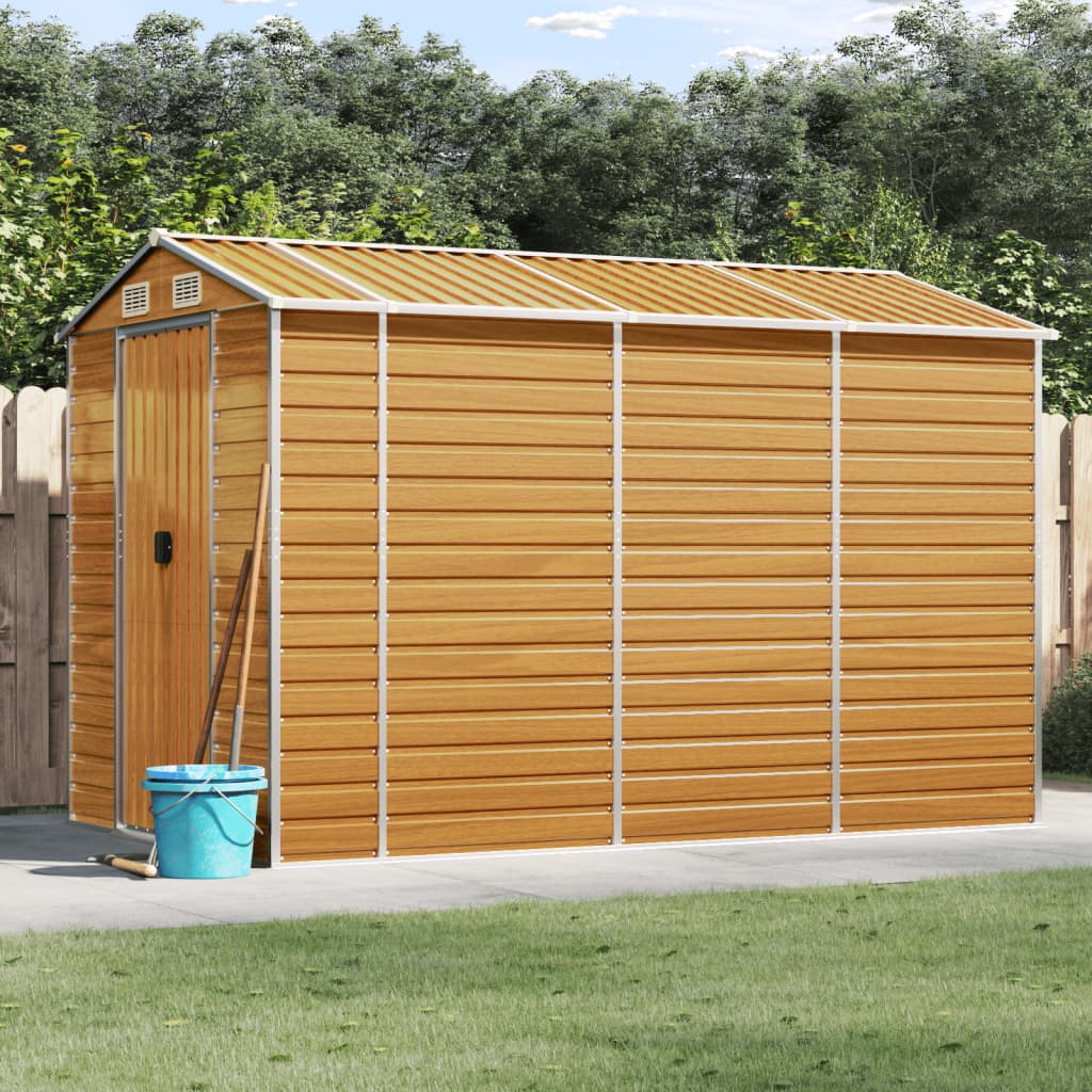 Gartenhaus Hellbraun 191 x 300 x 198 cm Verzinkter Stahl