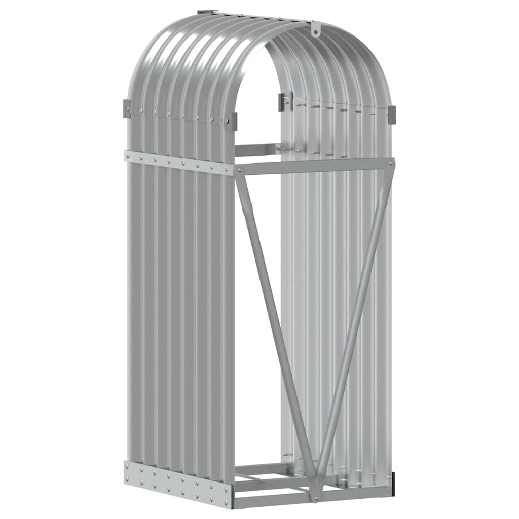Kaminholzunterstand Hellgrau 40x45x100 cm Verzinkter Stahl
