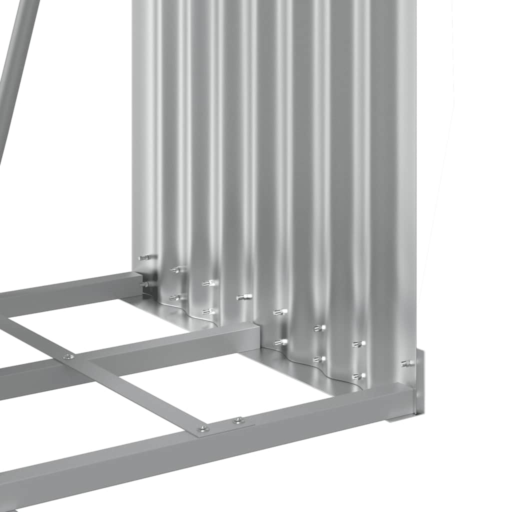 Kaminholzunterstand Hellgrau 40x45x100 cm Verzinkter Stahl