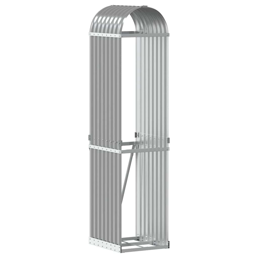 Kaminholzunterstand Hellgrau 40x45x170 cm Verzinkter Stahl