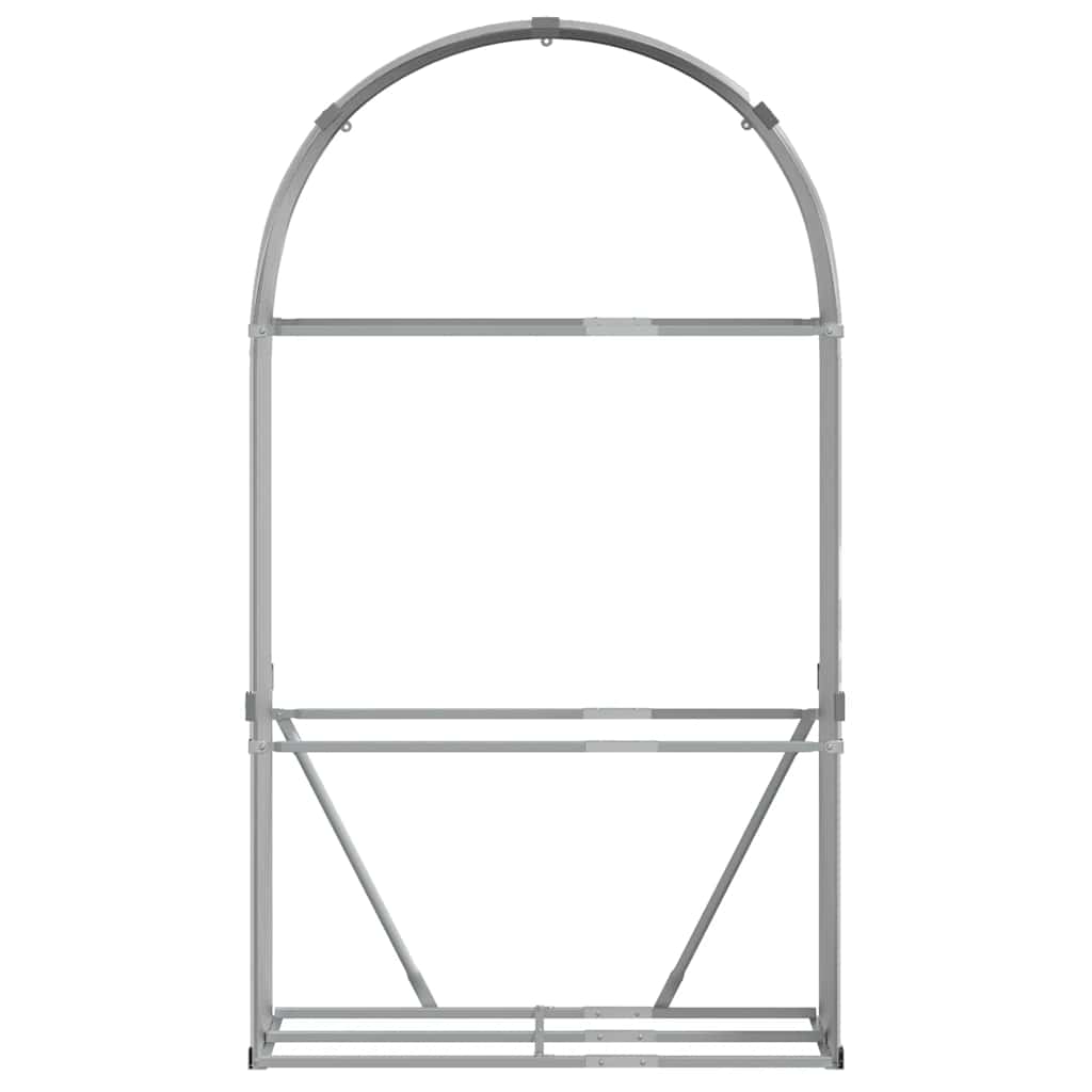 Kaminholzunterstand Hellgrau 120x45x210 cm Verzinkter Stahl