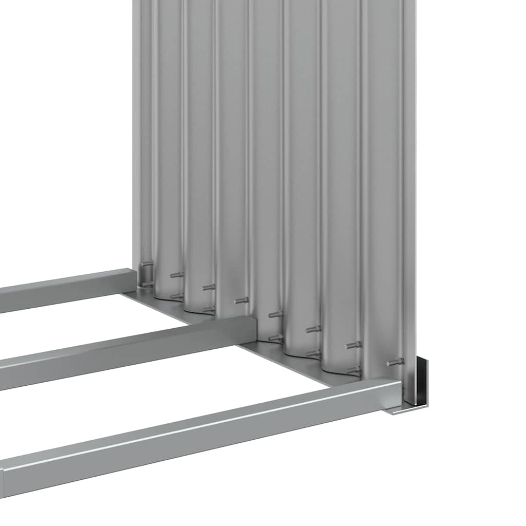 Kaminholzunterstand Hellgrau 120x45x210 cm Verzinkter Stahl