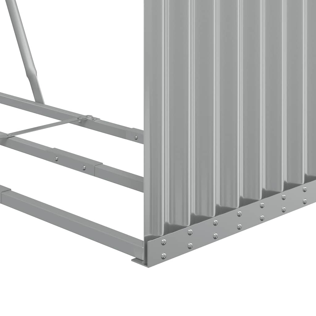 Kaminholzunterstand Hellgrau 120x45x210 cm Verzinkter Stahl