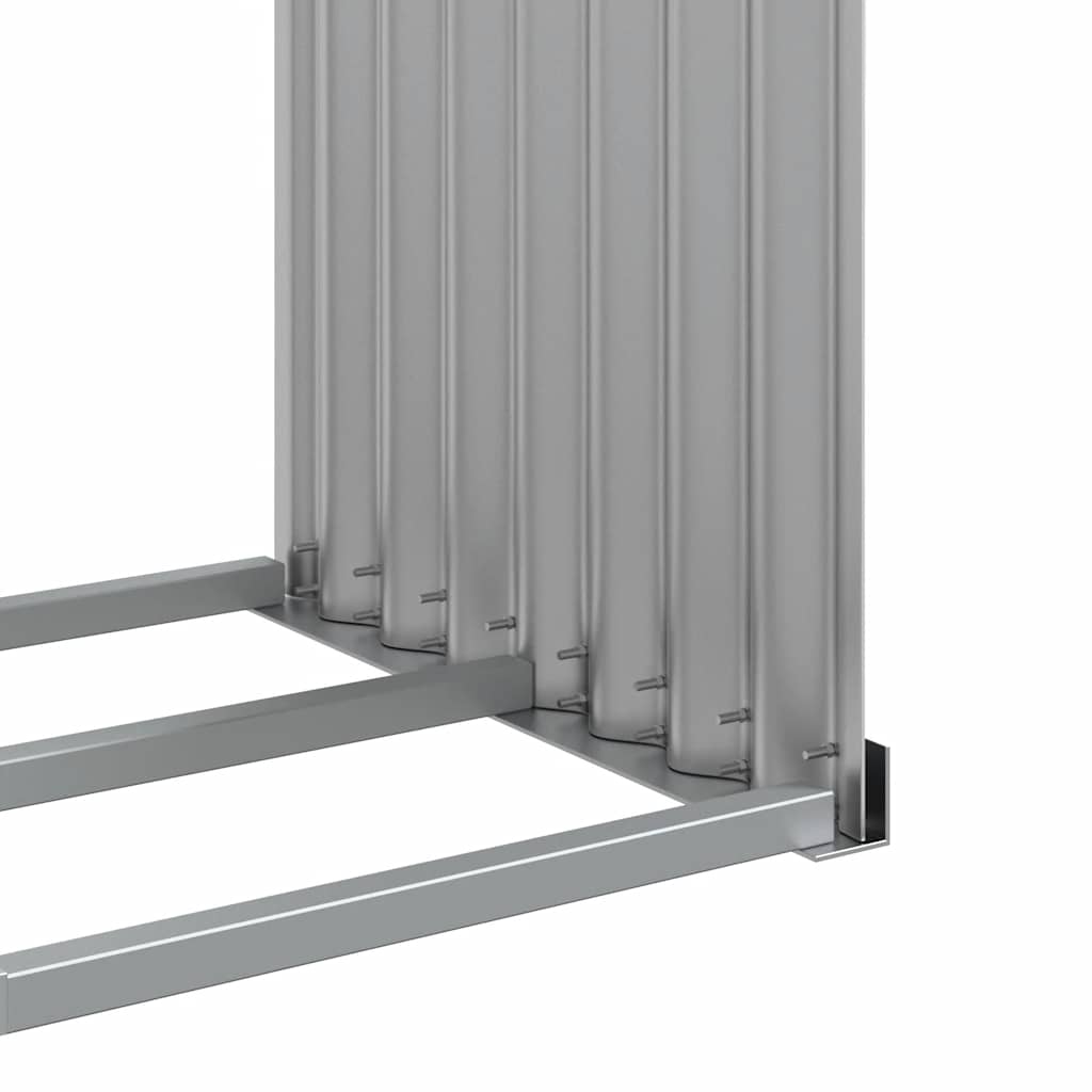 Kaminholzunterstand Hellgrau 120x45x100 cm Verzinkter Stahl