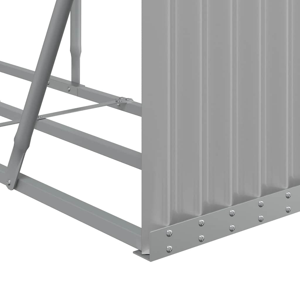 Kaminholzunterstand Hellgrau 180x45x100 cm Verzinkter Stahl