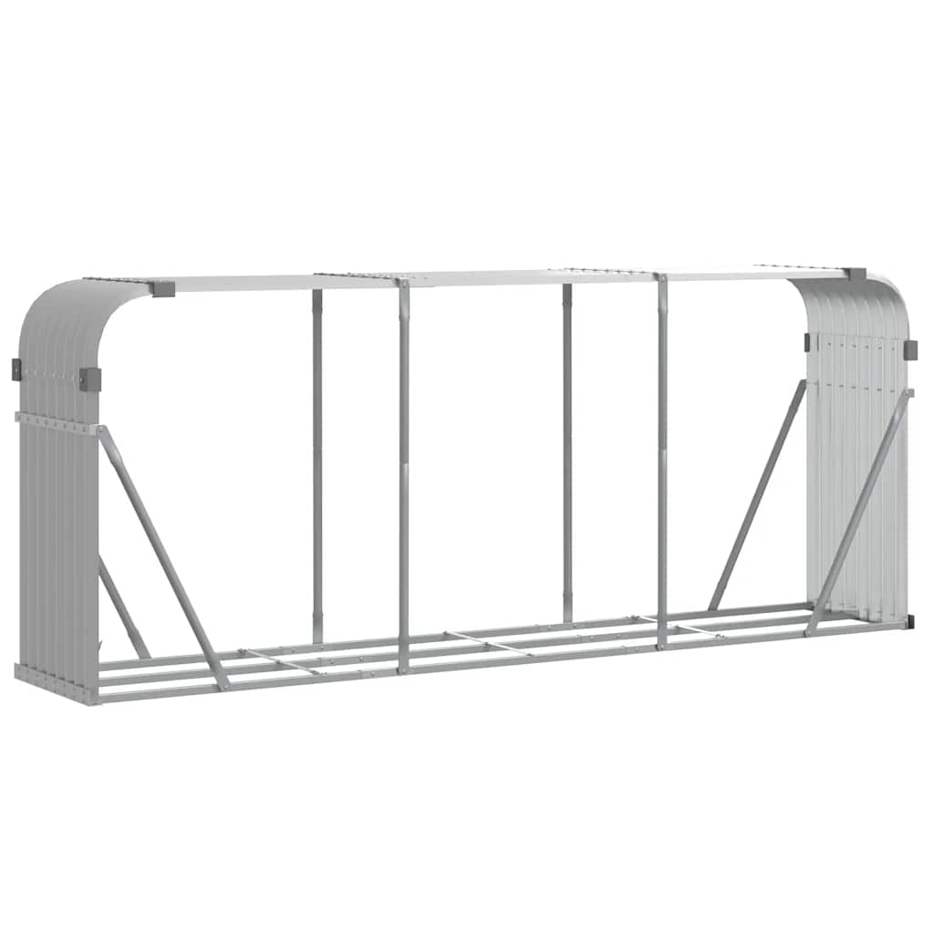 Kaminholzunterstand Hellgrau 234x45x100 cm Verzinkter Stahl