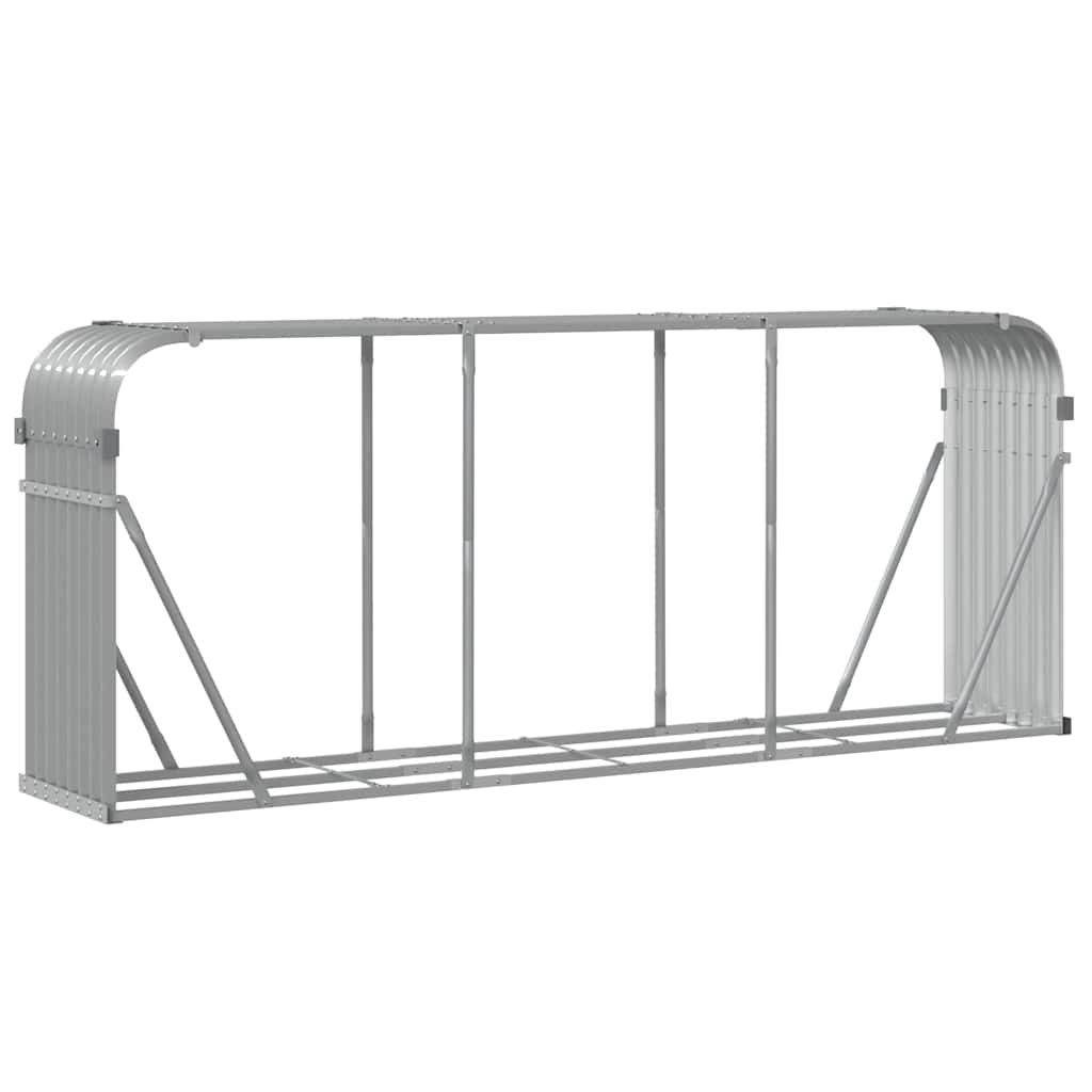 Kaminholzunterstand Hellgrau 234x45x100 cm Verzinkter Stahl