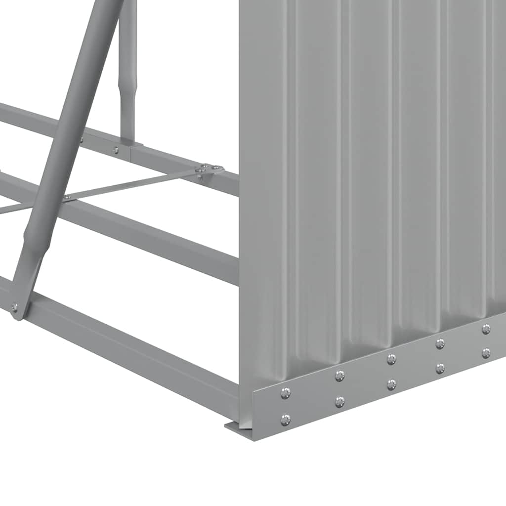Kaminholzunterstand Hellgrau 234x45x100 cm Verzinkter Stahl