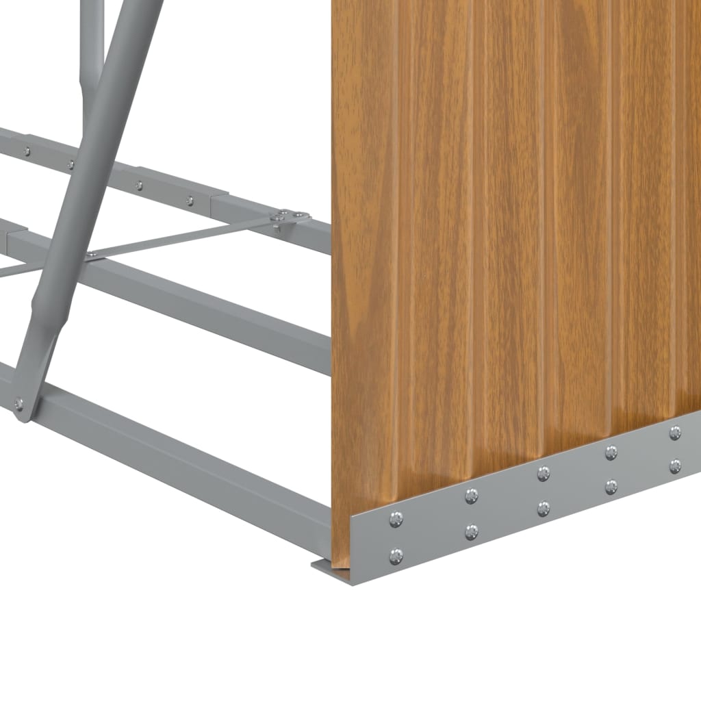 Kaminholzunterstand Holzoptik 180x45x100 cm Verzinkter Stahl