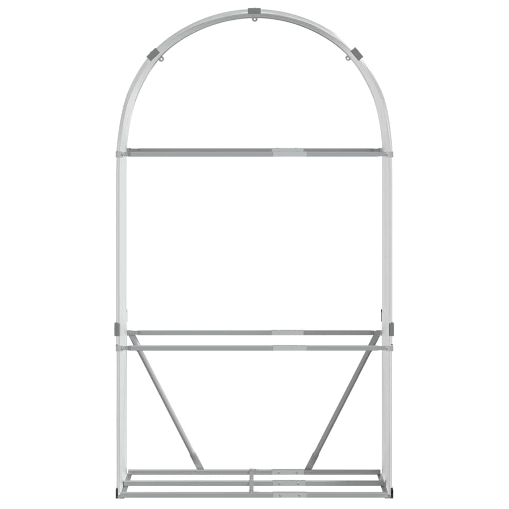 Kaminholzunterstand Silbern 120x45x210 cm Verzinkter Stahl