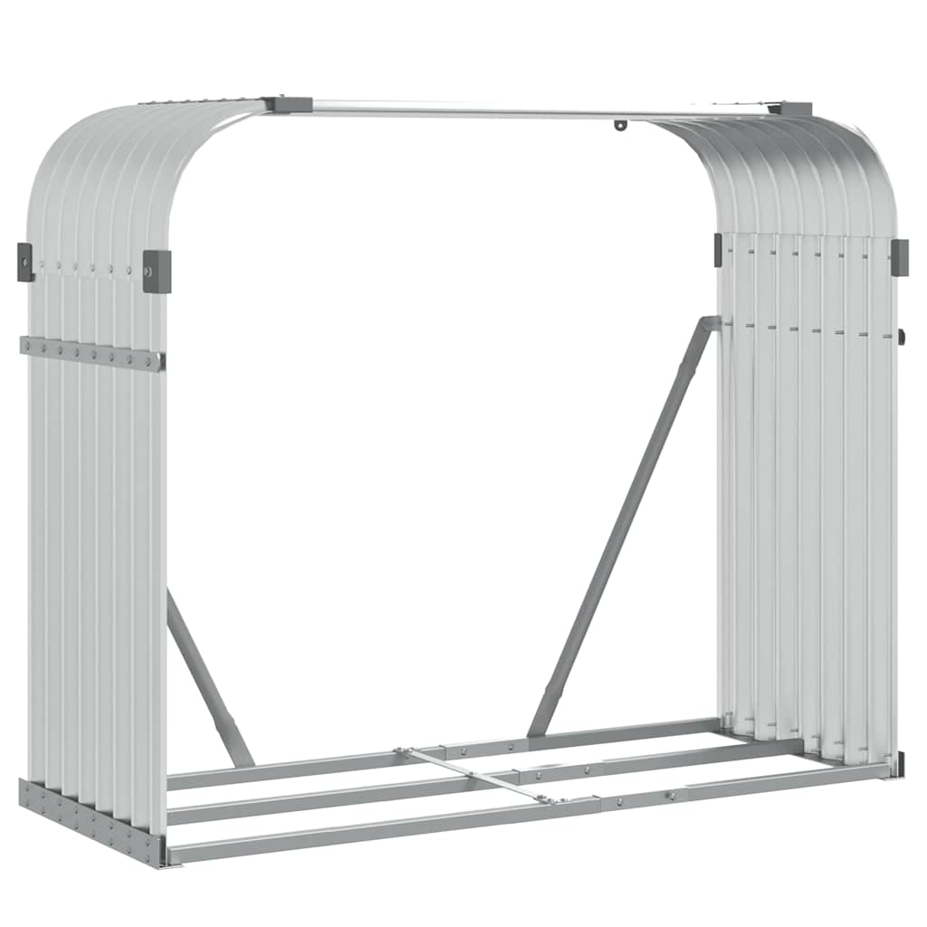 Kaminholzunterstand Silbern 120x45x100 cm Verzinkter Stahl