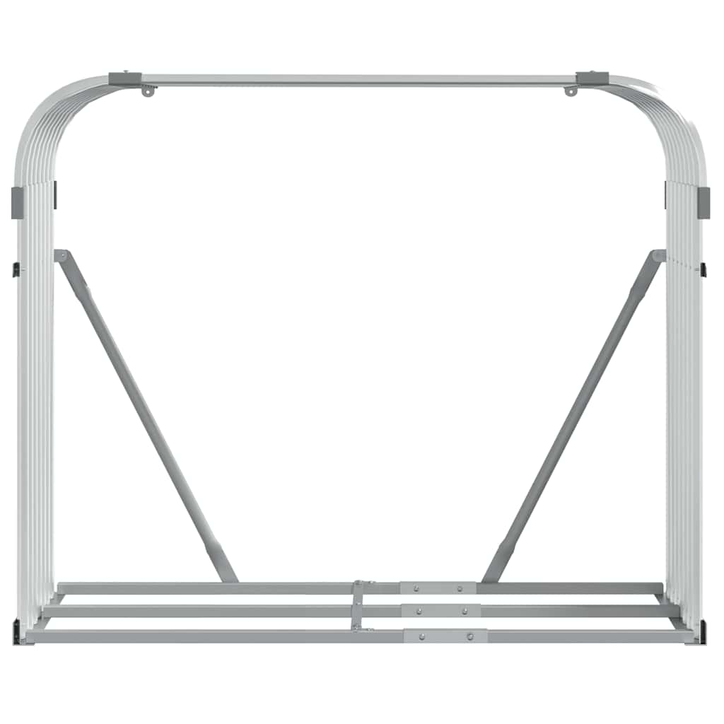 Kaminholzunterstand Silbern 120x45x100 cm Verzinkter Stahl