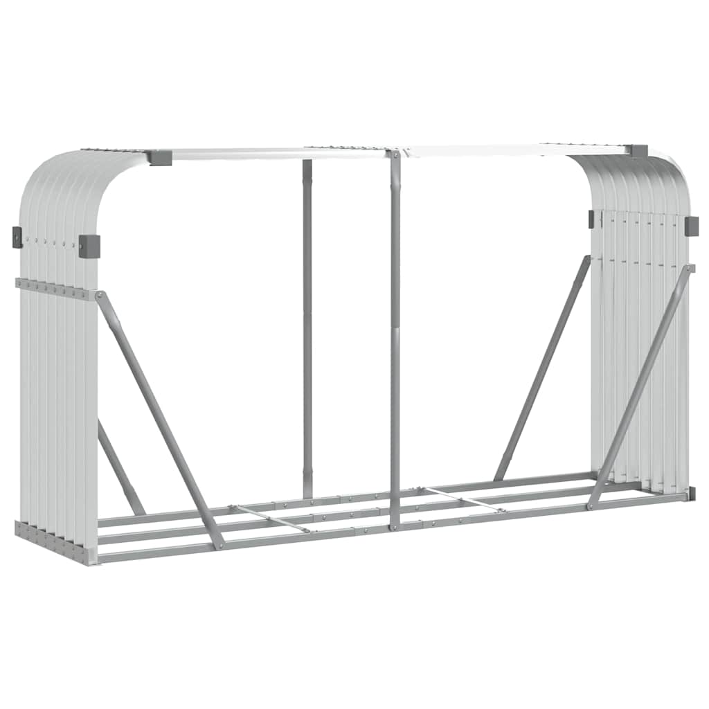 Kaminholzunterstand Silbern 180x45x100 cm Verzinkter Stahl