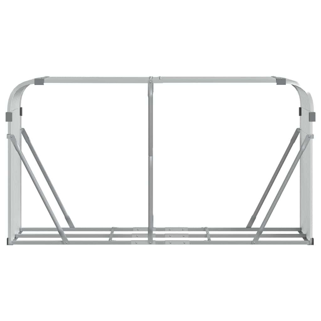Kaminholzunterstand Silbern 180x45x100 cm Verzinkter Stahl