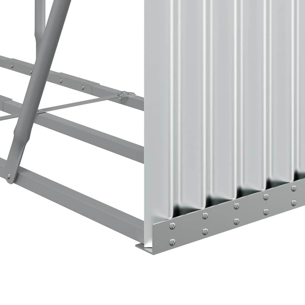 Kaminholzunterstand Silbern 180x45x100 cm Verzinkter Stahl