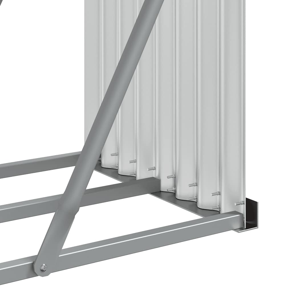 Kaminholzunterstand Silbern 180x45x100 cm Verzinkter Stahl