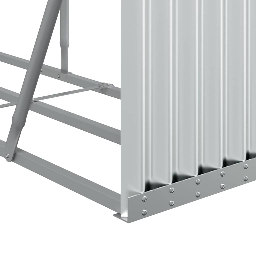 Kaminholzunterstand Silbern 234x45x100 cm Verzinkter Stahl