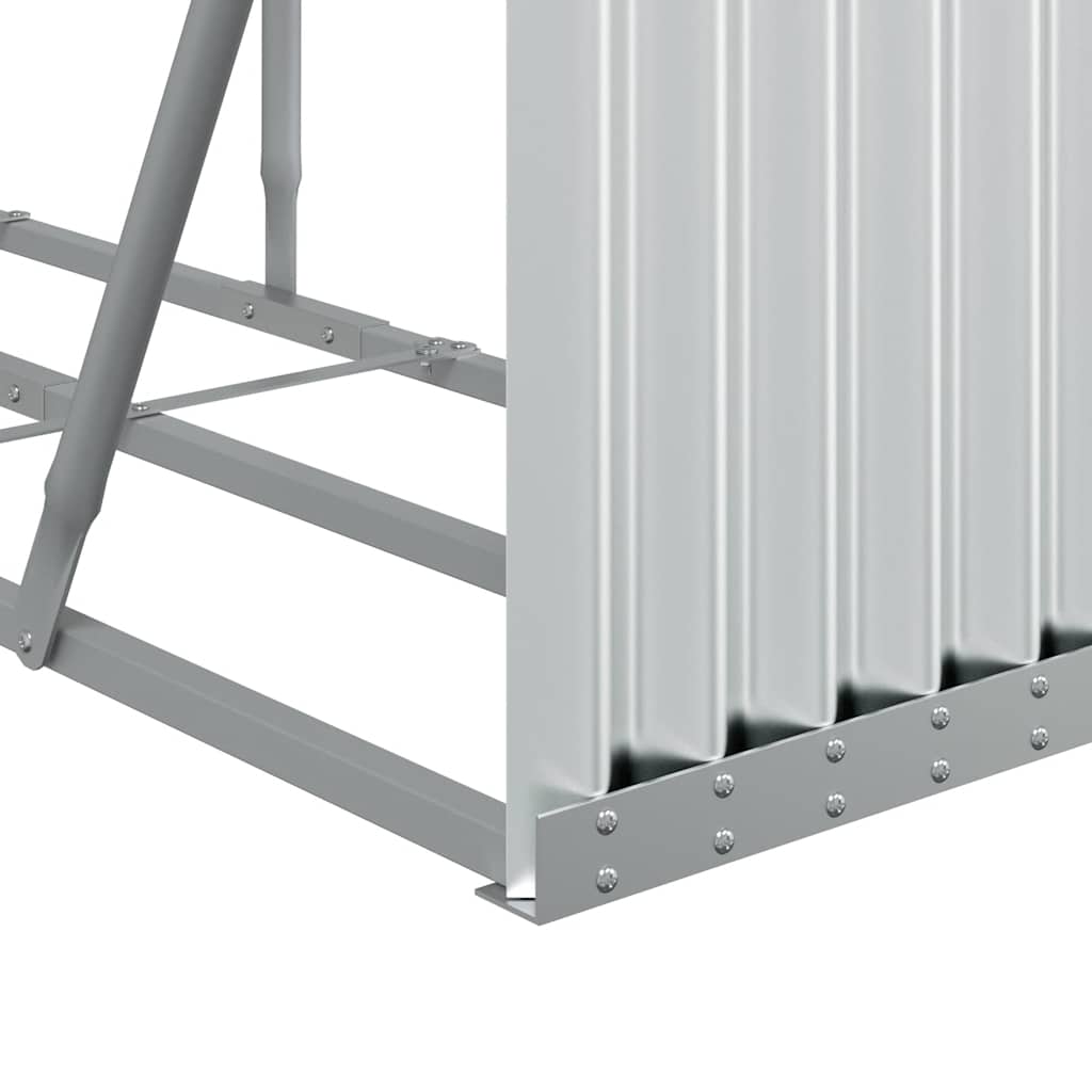 Kaminholzunterstand Silbern 300x45x100 cm Verzinkter Stahl