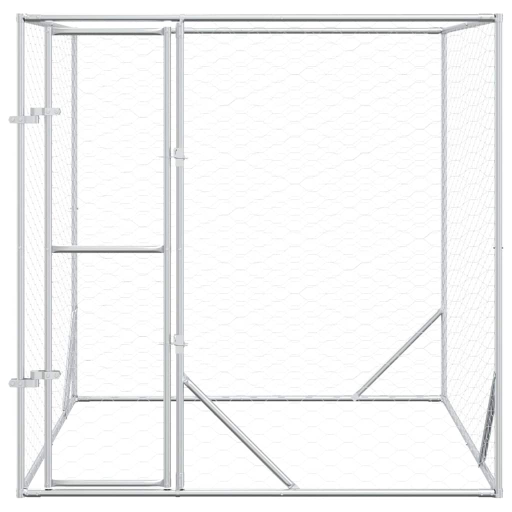 Outdoor-Hundezwinger Silbern 2x2x2 m Verzinkter Stahl