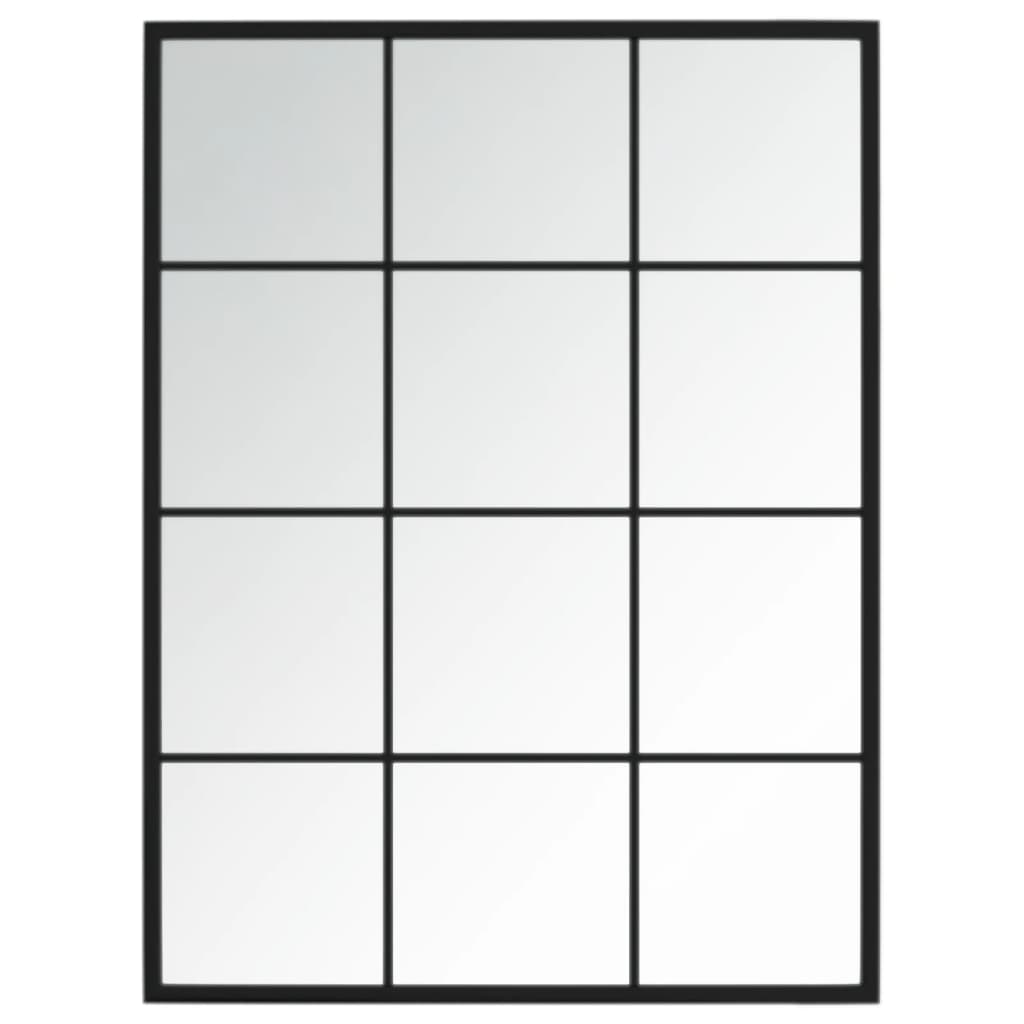 Miroir mural 2 pcs. Noir 80x60 cm Métal