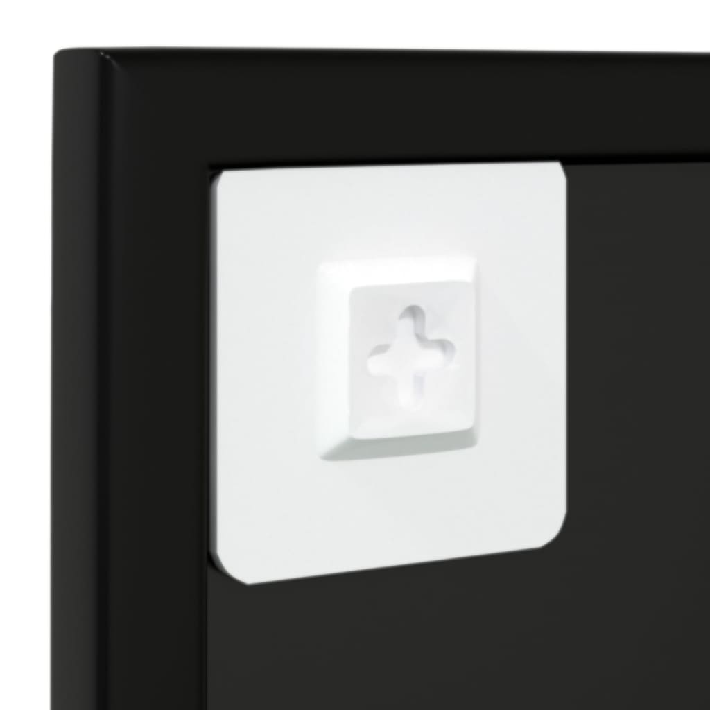 Miroir mural 2 pcs. Noir 80x60 cm Métal