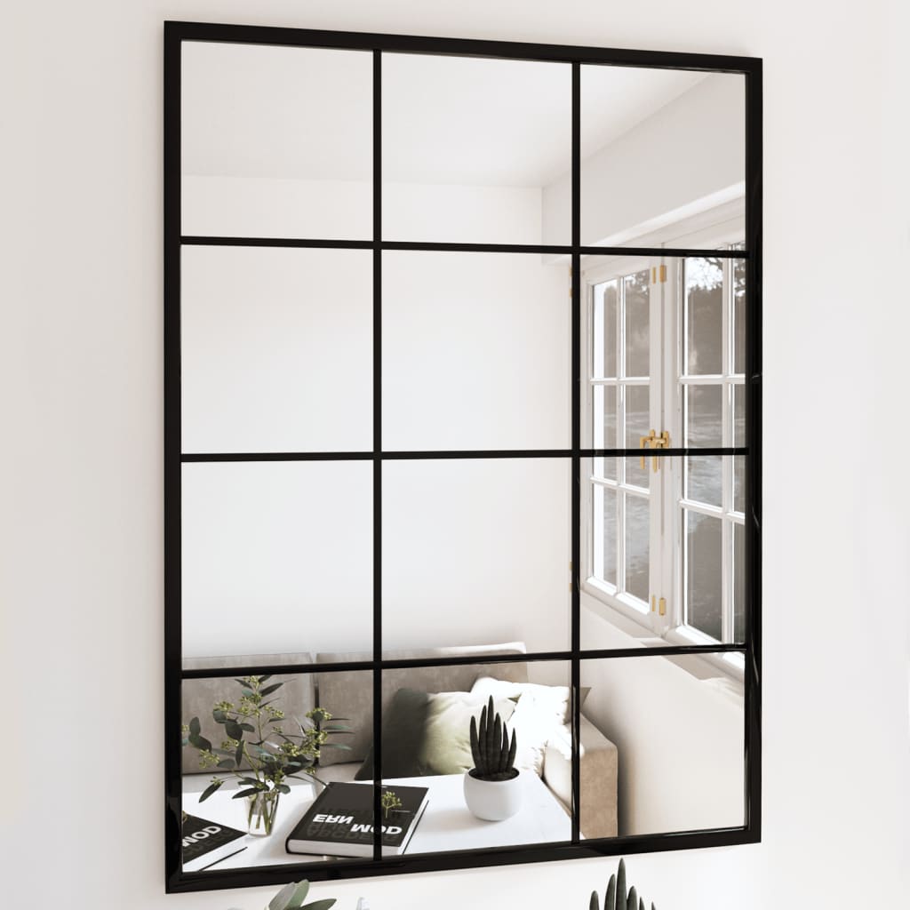 Miroir mural 2 pcs. Noir 80x60 cm Métal