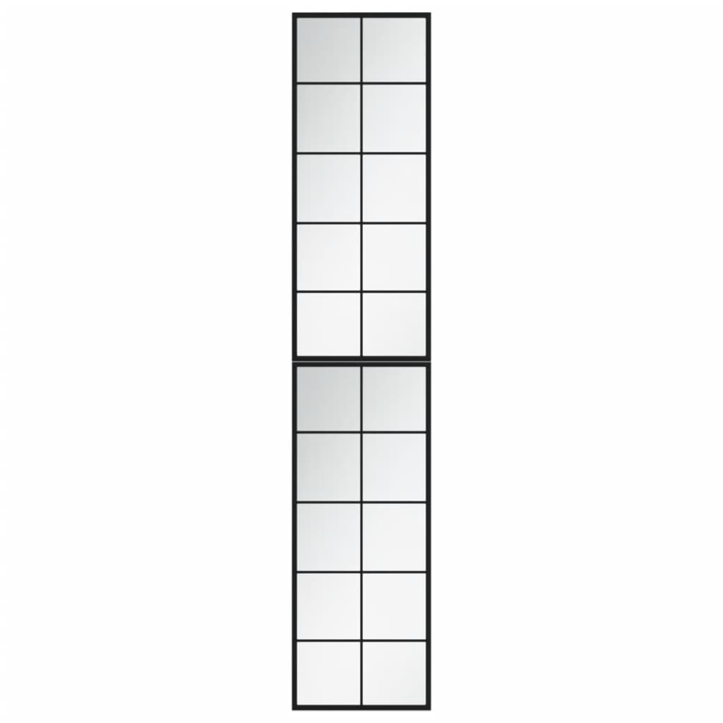 Miroir mural 2 pcs Noir 100x40 cm Métal