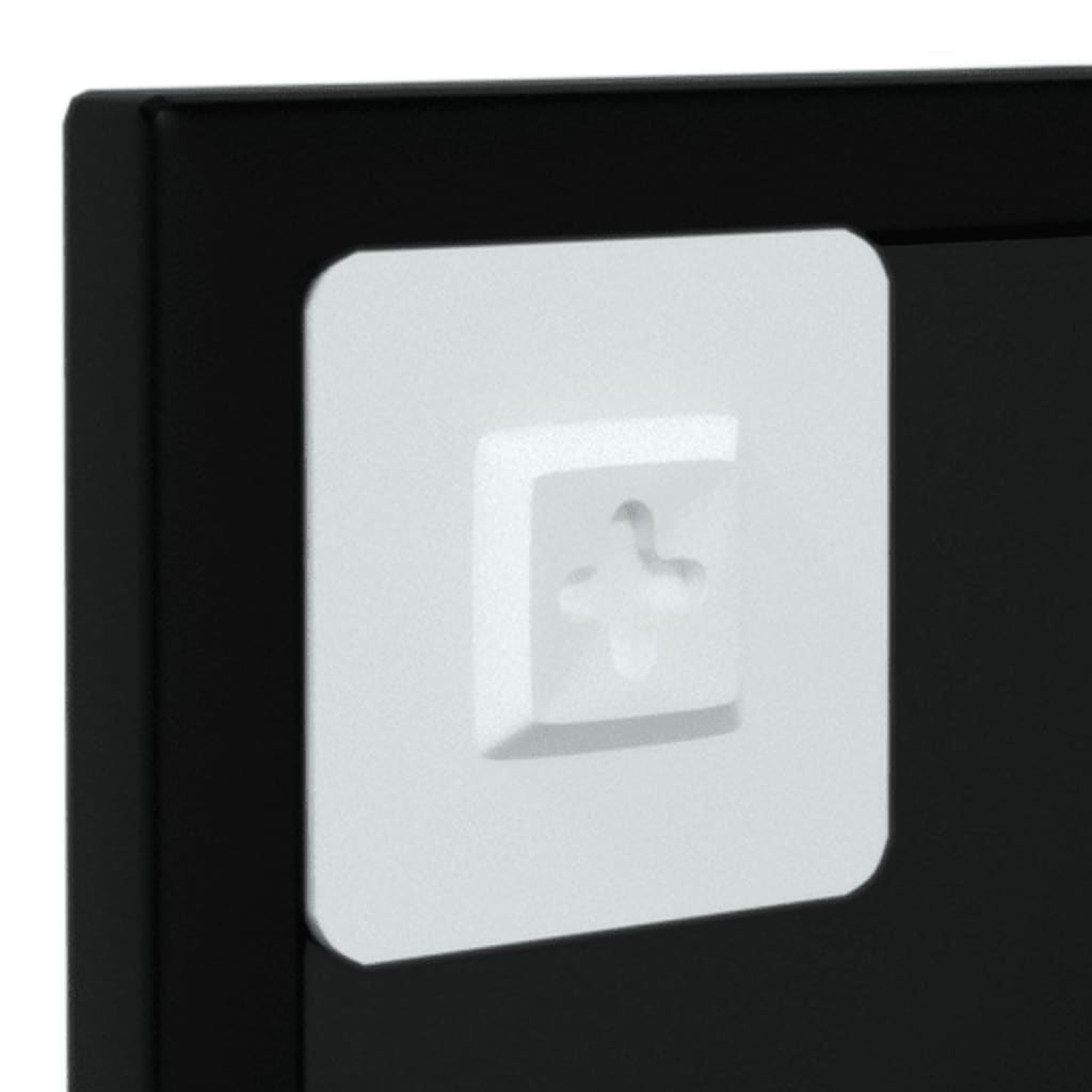 Miroir mural 2 pcs Noir 100x40 cm Métal