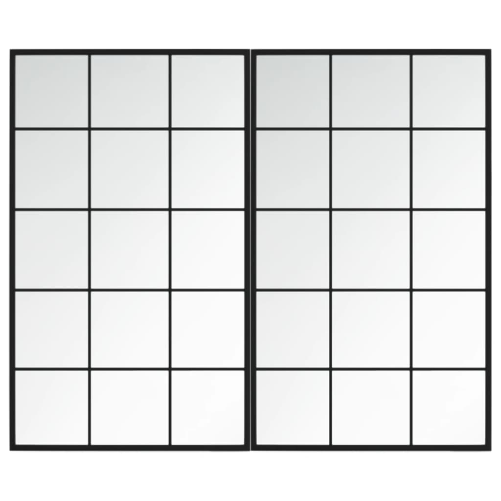 Miroirs muraux 2 pcs Noir 100x60 cm Métal