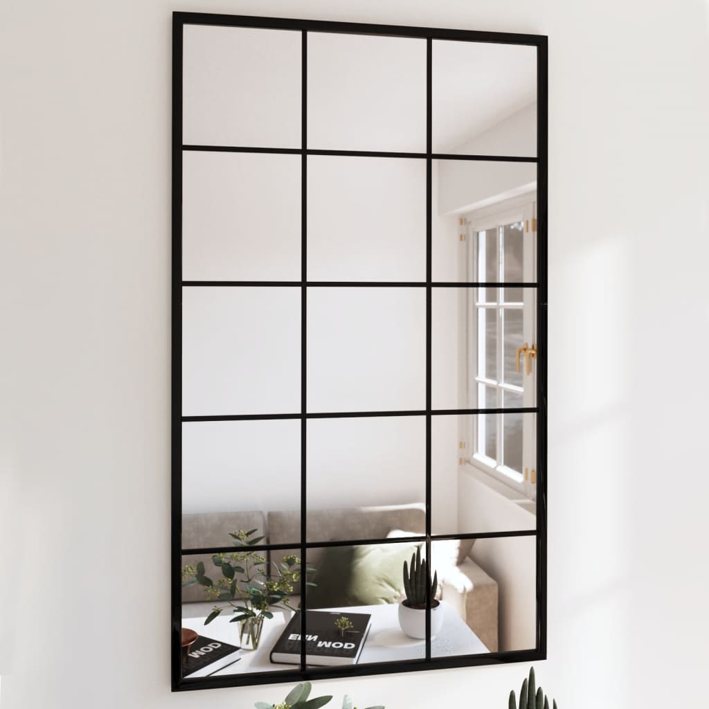 Miroirs muraux 2 pcs Noir 100x60 cm Métal
