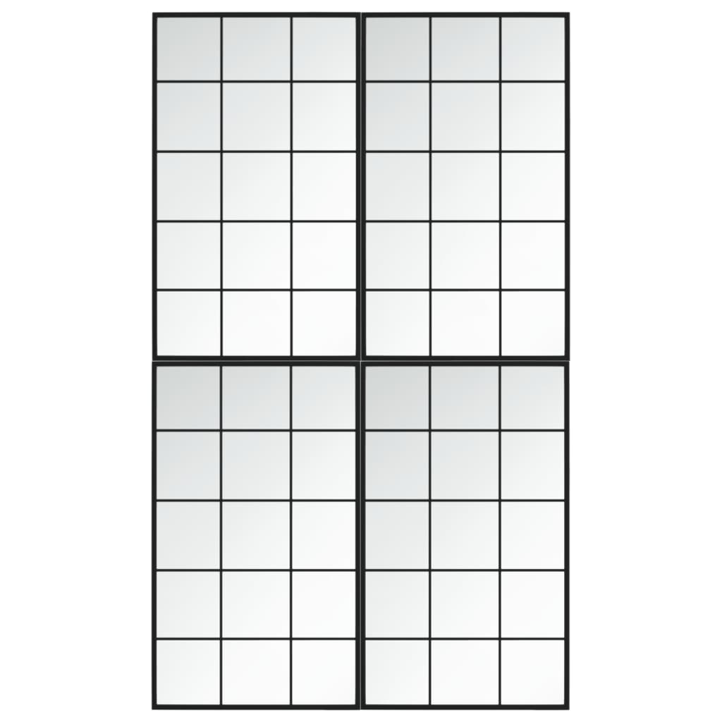 Miroir mural 4 pcs Noir 100x60 cm Métal