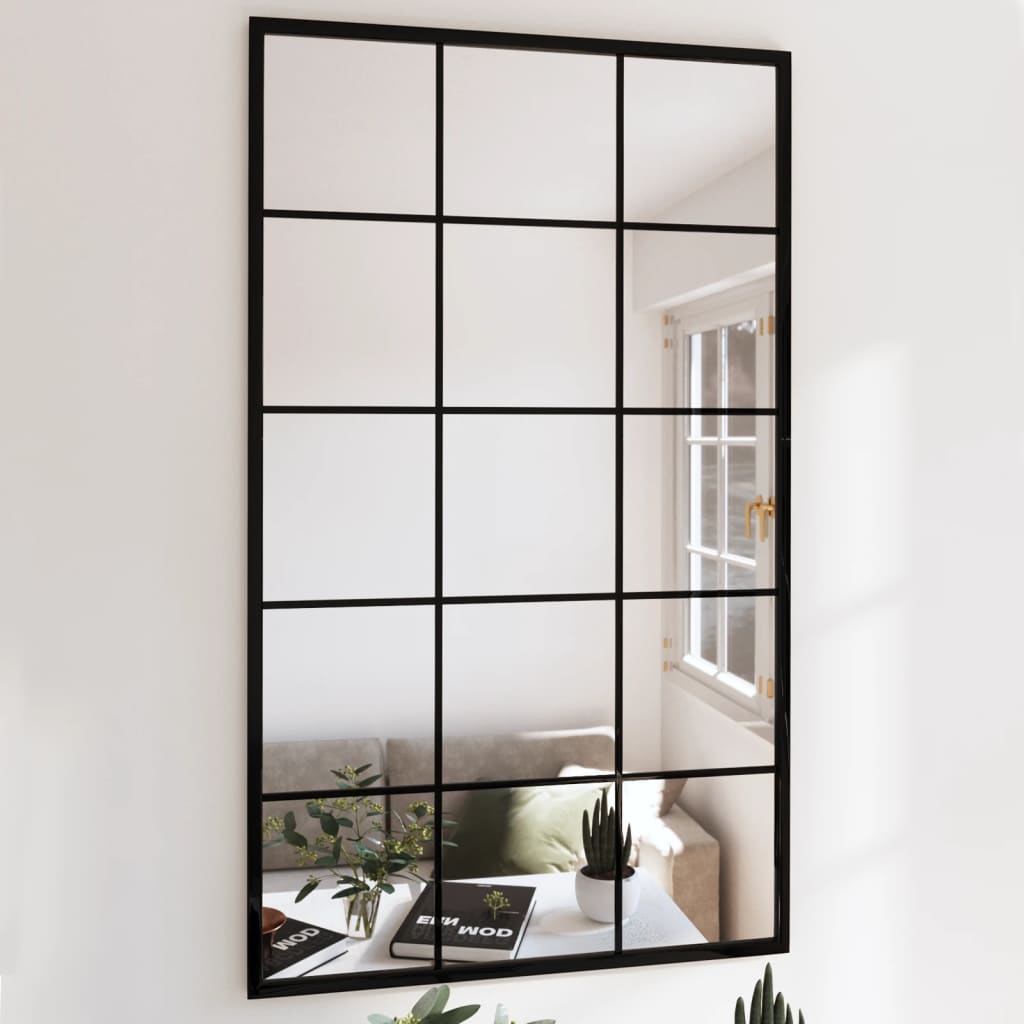 Miroir mural 4 pcs Noir 100x60 cm Métal