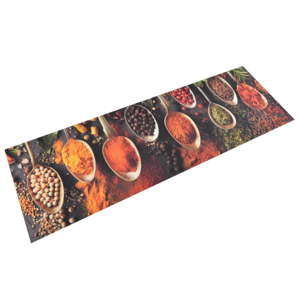 Tapis de cuisine lavable Cuillères & Épices 60x180 cm Velours