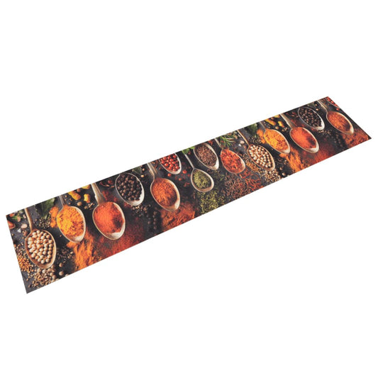 Washable Kitchen Rug Spoons & Spices 60x300 cm Velvet