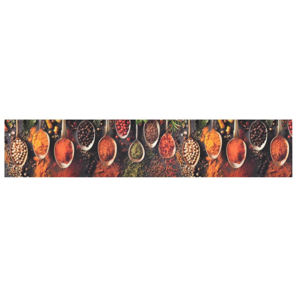 Washable Kitchen Rug Spoons & Spices 60x300 cm Velvet