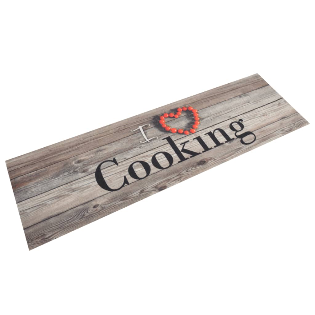 Tapis de cuisine lavable Cooking Gris 45x150 cm Velours
