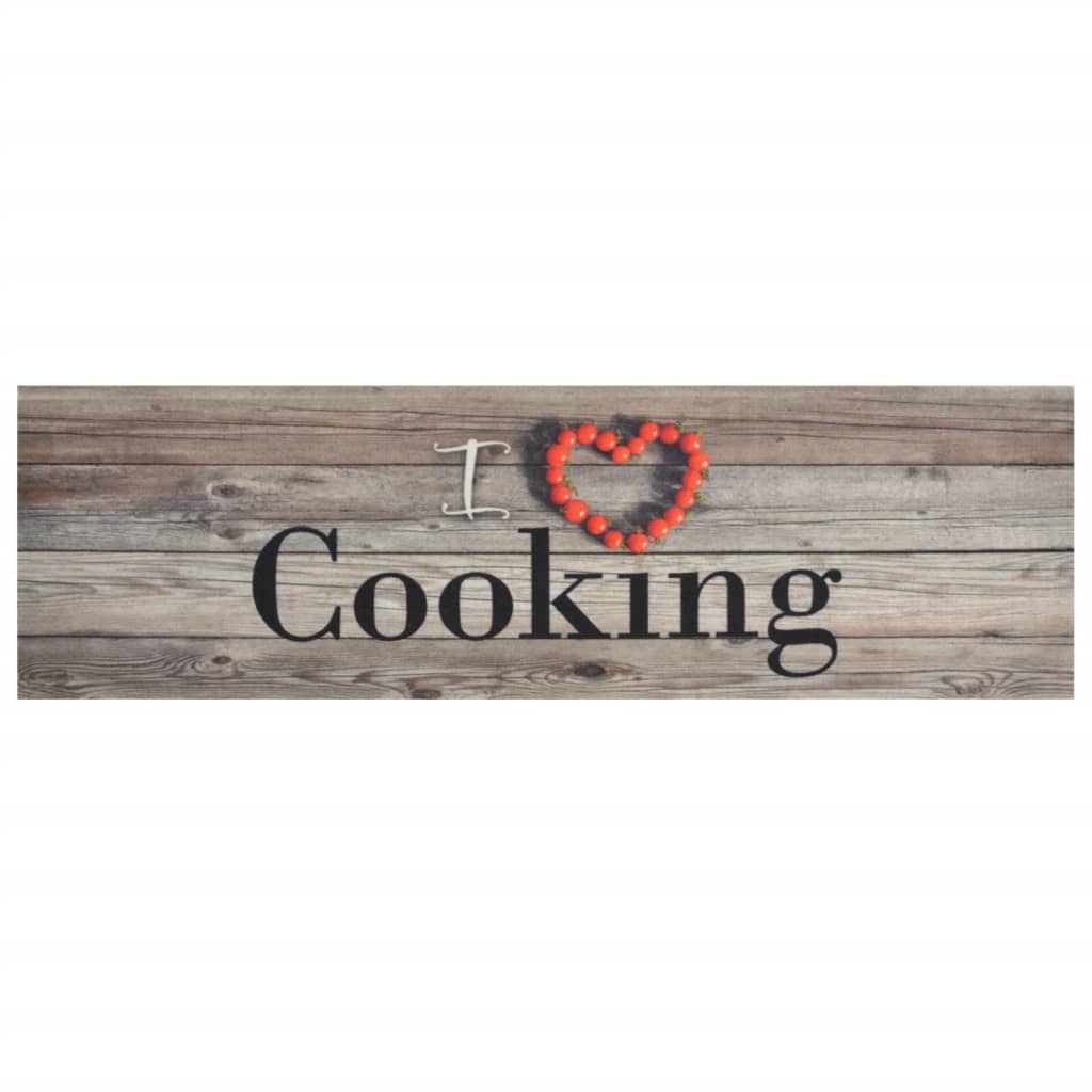 Tapis de cuisine lavable Cooking Gris 45x150 cm Velours