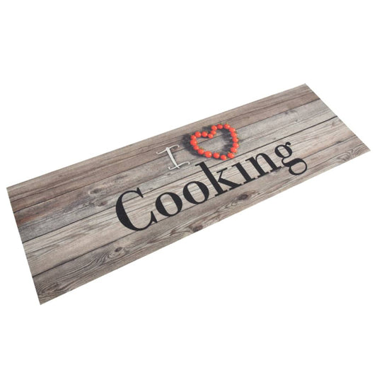 Kitchen Rug Washable Cooking Gray 60x180 cm Velvet