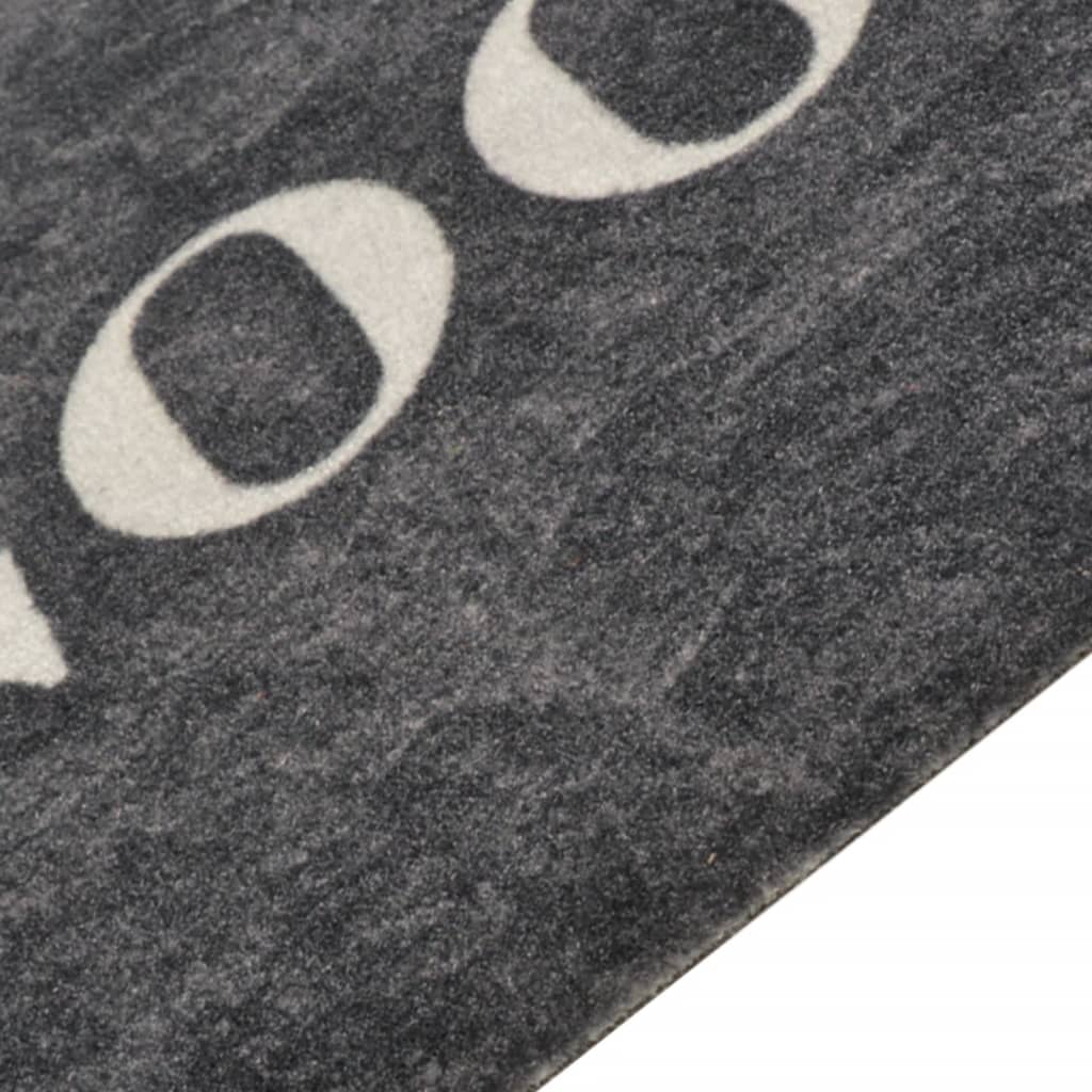 Washable Kitchen Rug Cooking Black 45x150 cm Velvet