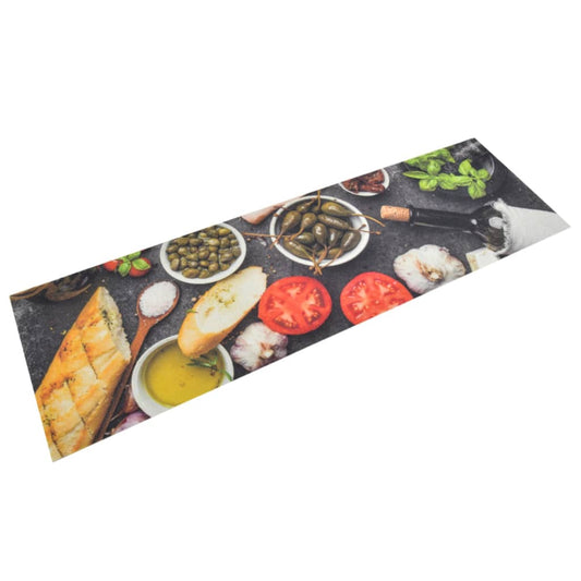 Washable Kitchen Runner Wine & Food 45x150 cm Velvet