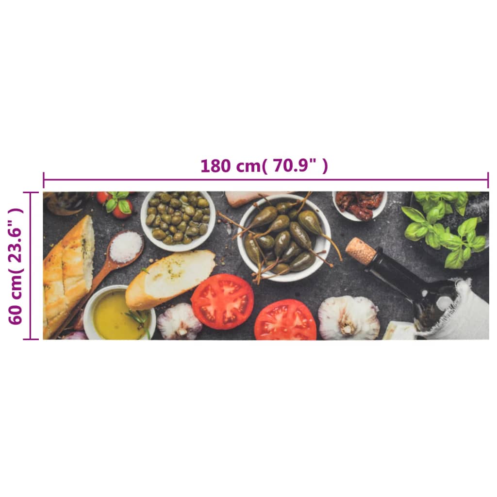 Washable Kitchen Rug Wine & Dine 60x180 cm Velvet