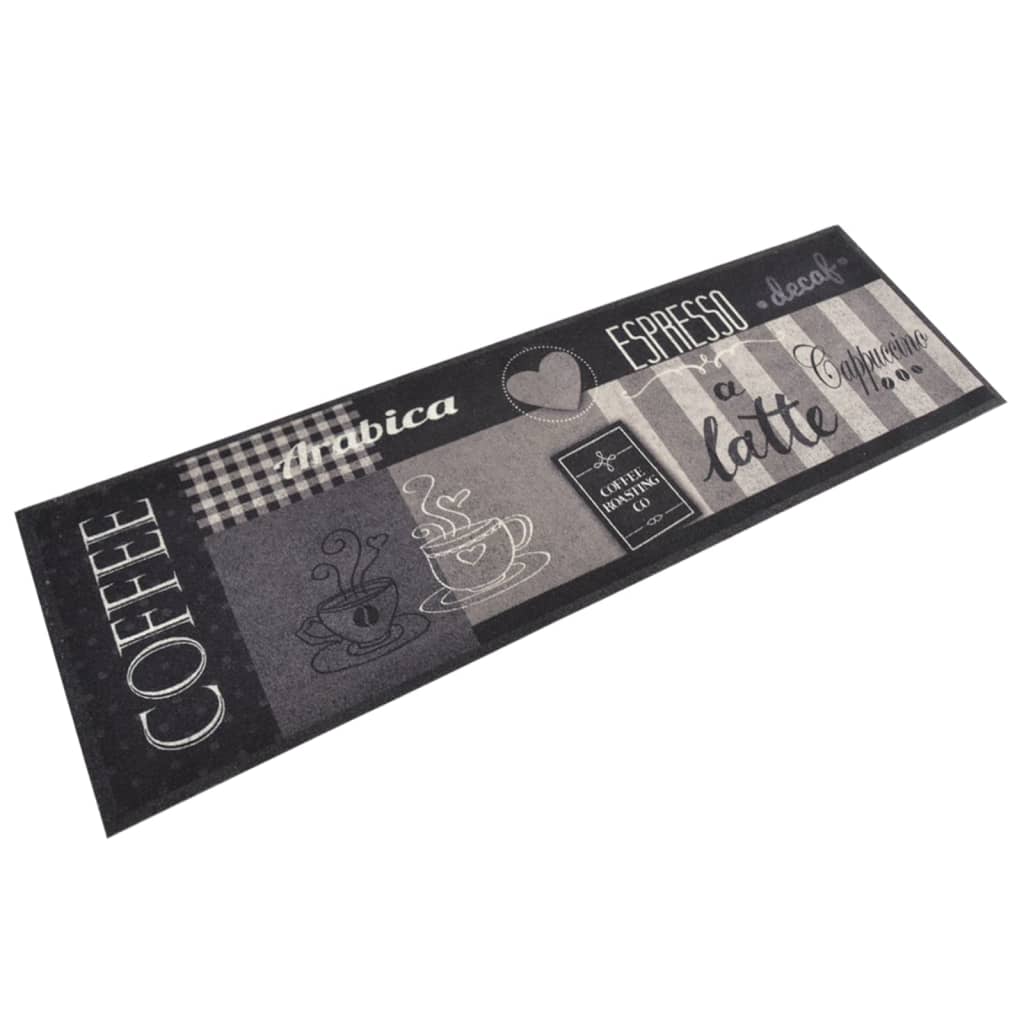 Washable Kitchen Runner Coffee Black 60x180 cm Velvet