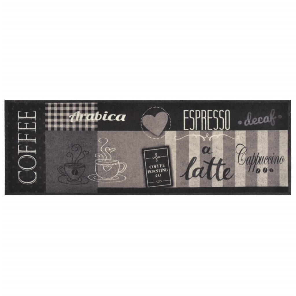 Washable Kitchen Runner Coffee Black 60x180 cm Velvet