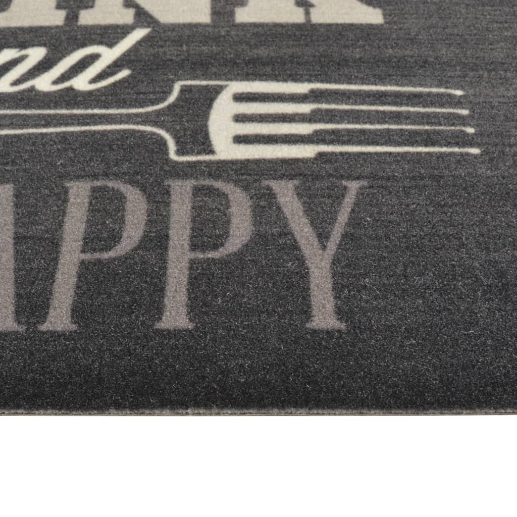 Washable Kitchen Rug Black 60x180 cm Velvet
