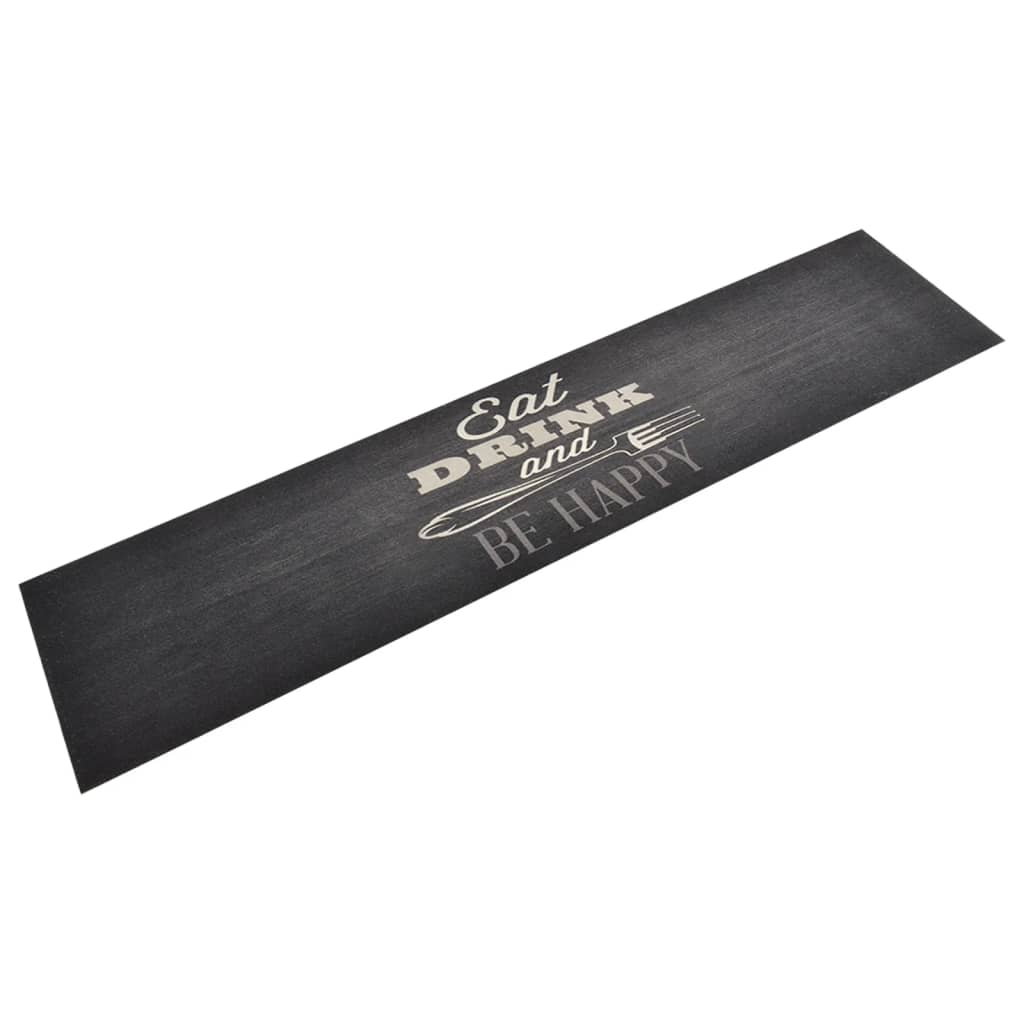 Washable Kitchen Runner Black 60x300 cm Velvet