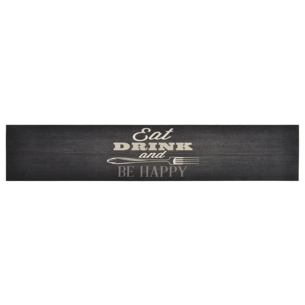 Washable Kitchen Runner Black 60x300 cm Velvet